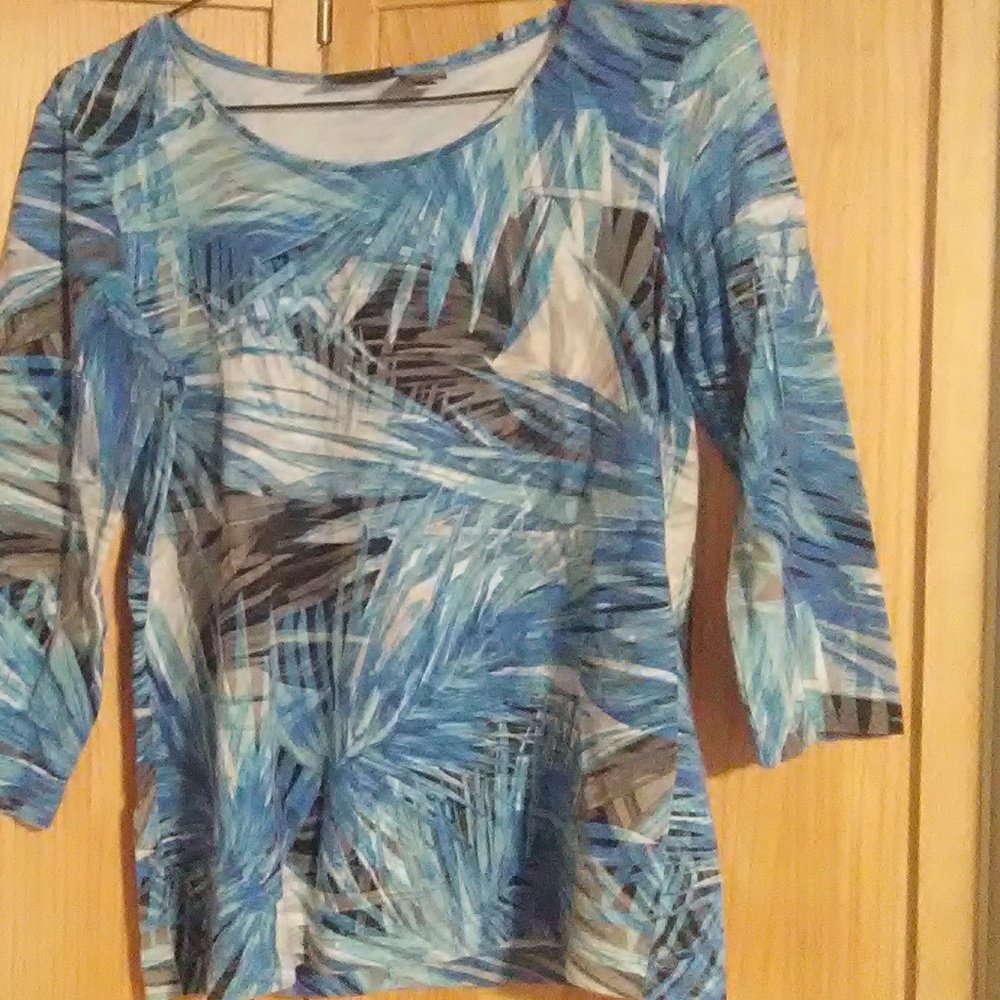 4/$30 Additions Chico's 3/4 sl top cotton tropical